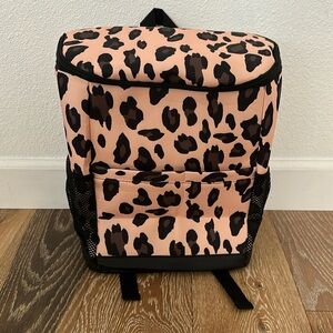 NEW!! Leopard print insulated wine/bottle/snack cooler backpack tote.